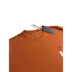 Tommy Hilfiger T-Shirt Mens Large Orange New Short Sleeve Crew Neck Cotton Blend